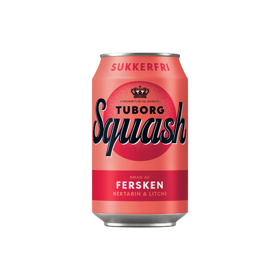 Tuborg Squash Fersken sukkerfri dåse 24x33cl